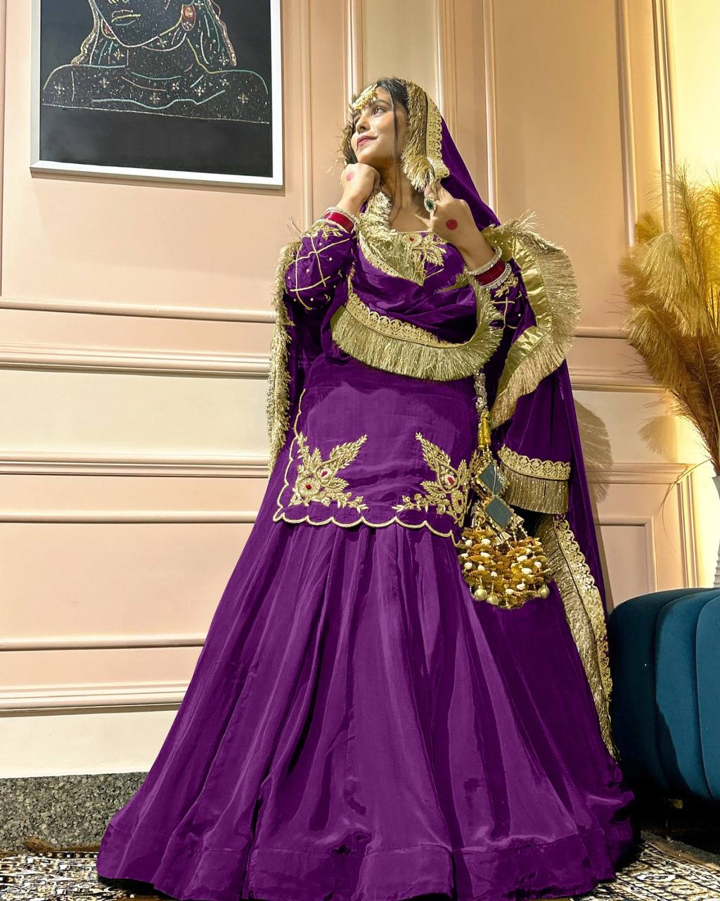 Deep Maroon Heritage Flared Silhouette